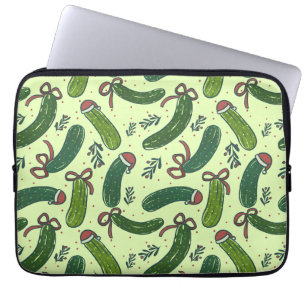 Housse Pour Ordinateur Portable Quirky Festive Pickles de Noël Motif
