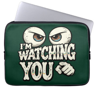 Housse Pour Ordinateur Portable Quirky "I'M WATCHING YOU" Retro Eyes Laptop Sleeve