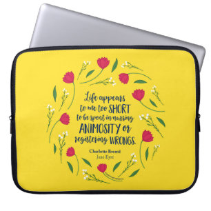 Housse Pour Ordinateur Portable Quota de Charlotte Bronte Jane Eyre Floral Life Bo
