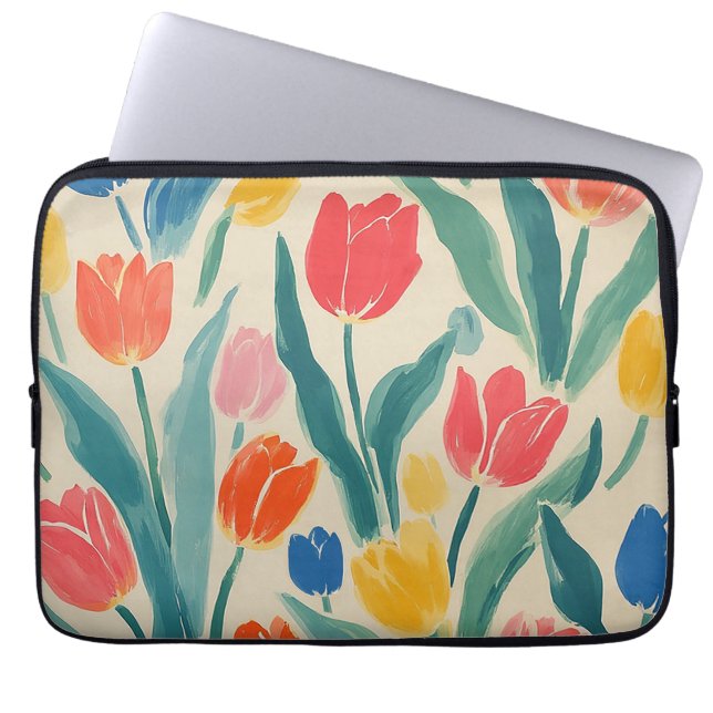 Housse Pour Ordinateur Portable Radiance de tulipes de printemps (Devant)