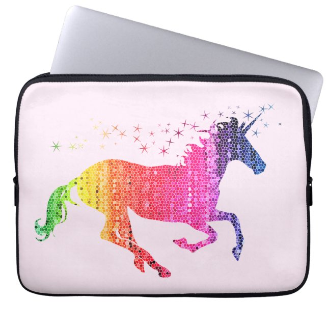 Housse Pour Ordinateur Portable Rainbow Pink Unicorn (Devant)