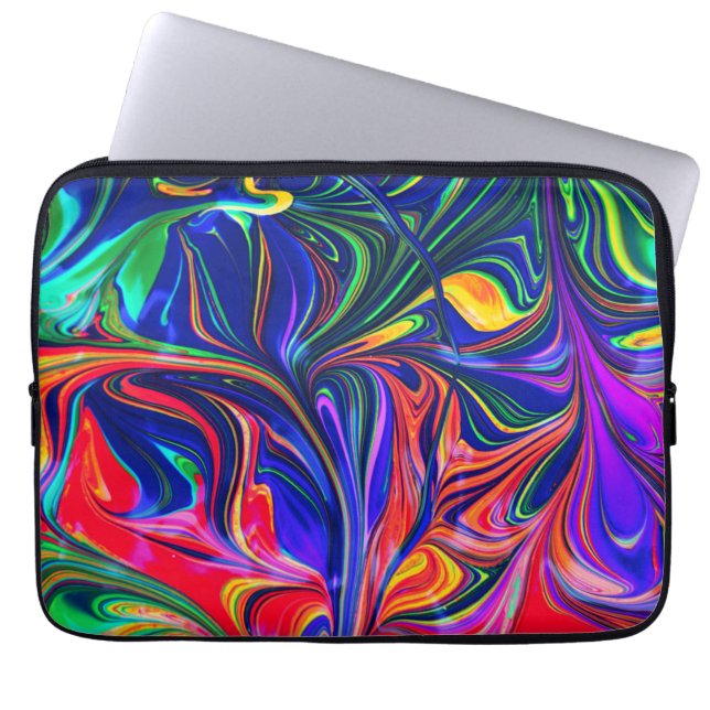 Housse Pour Ordinateur Portable Rainbow Swirl Trippy Glow Stick (Devant)