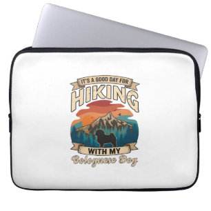 Housse Pour Ordinateur Portable Randonnée Montagnes Chien Bolognese Coucher de sol
