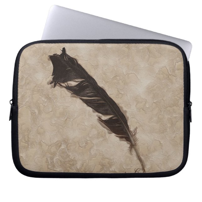 Housse Pour Ordinateur Portable Raven's Feather Bird-lover Crow design (Devant)