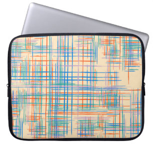 Housse Pour Ordinateur Portable rayures Abstraites, tapis de gazon ethnique coloré