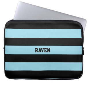 Housse Pour Ordinateur Portable rayures bleues et noires