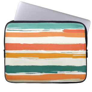 Housse Pour Ordinateur Portable Rayures horizontales de pinceau peintes abstraites