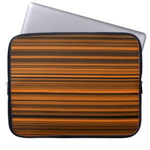 Housse Pour Ordinateur Portable Rayures Marron Orange Noir