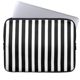 Housse Pour Ordinateur Portable Rayures noires et blanches