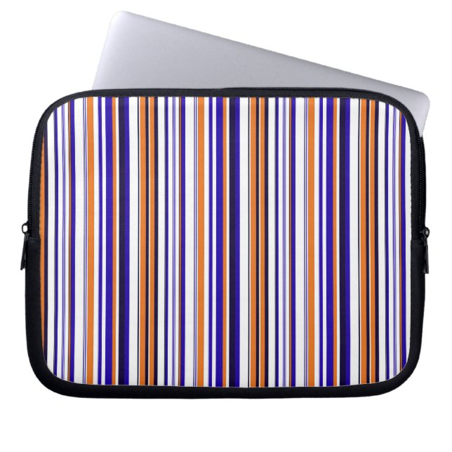 Housse Pour Ordinateur Portable Rayures orange bleu mignonnes (Devant)