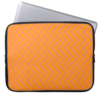 Housse Pour Ordinateur Portable Rayures oranges et de corail de Chevron ou de