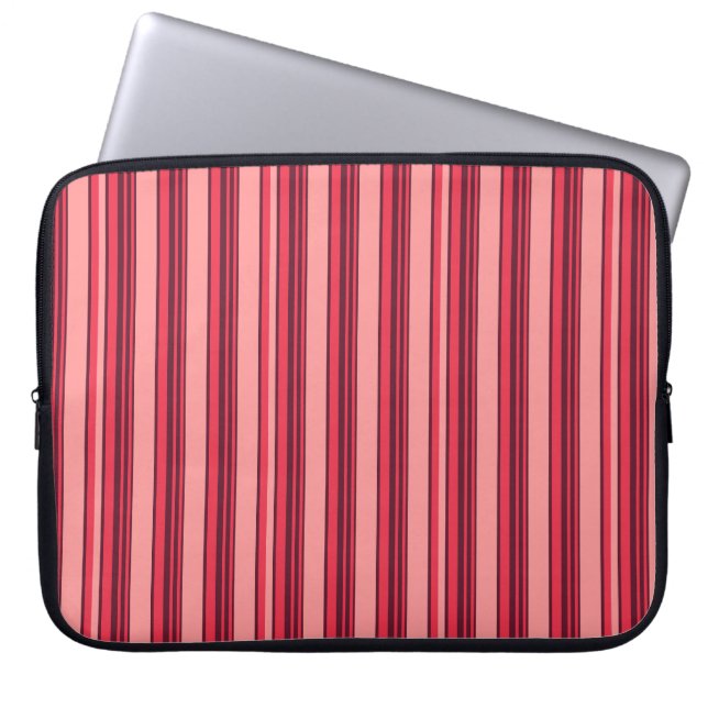 Housse Pour Ordinateur Portable Rayures rose chaud mignon (Devant)