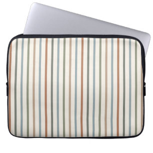 Housse Pour Ordinateur Portable Rayures verticales Bohème de tons terreux Motif mi