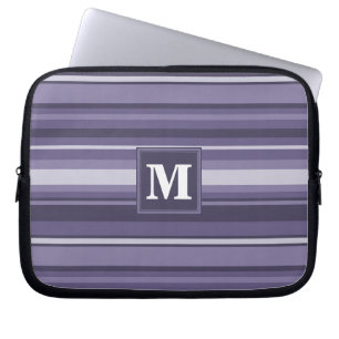 Housse Pour Ordinateur Portable Rayures violettes de cuir monogramme