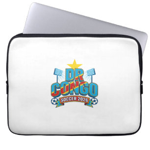 Housse Pour Ordinateur Portable RDC Soccer 2026 Football Gras Pays Typographie