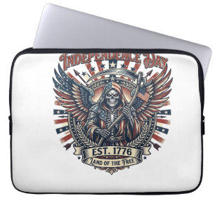 Housse Pour Ordinateur Portable Reaper Chrome Patriotique Squelette de Patriote So