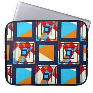 Housse Pour Ordinateur Portable Rectangles de pièces colorées. Pat sans couture te