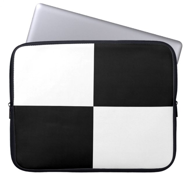 Housse Pour Ordinateur Portable Rectangles noir et blanc (Devant)