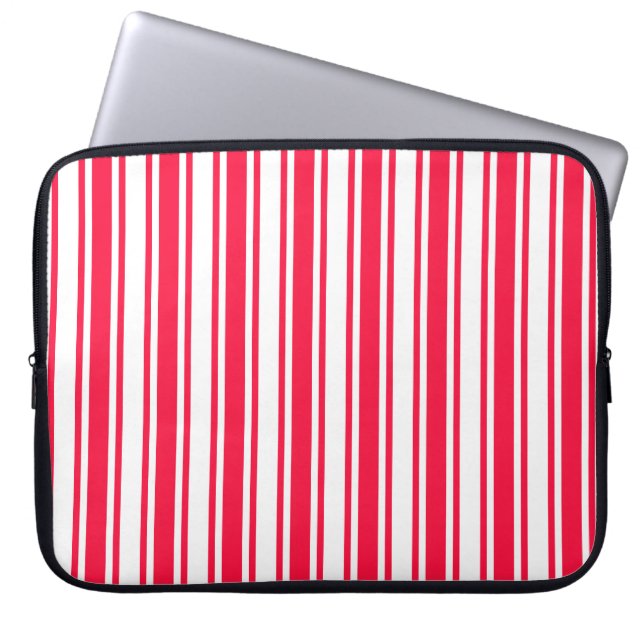 Housse Pour Ordinateur Portable Red and white candy stripes (Devant)