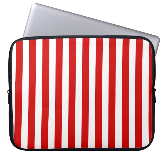 Housse Pour Ordinateur Portable Red and white candy stripes (Devant)