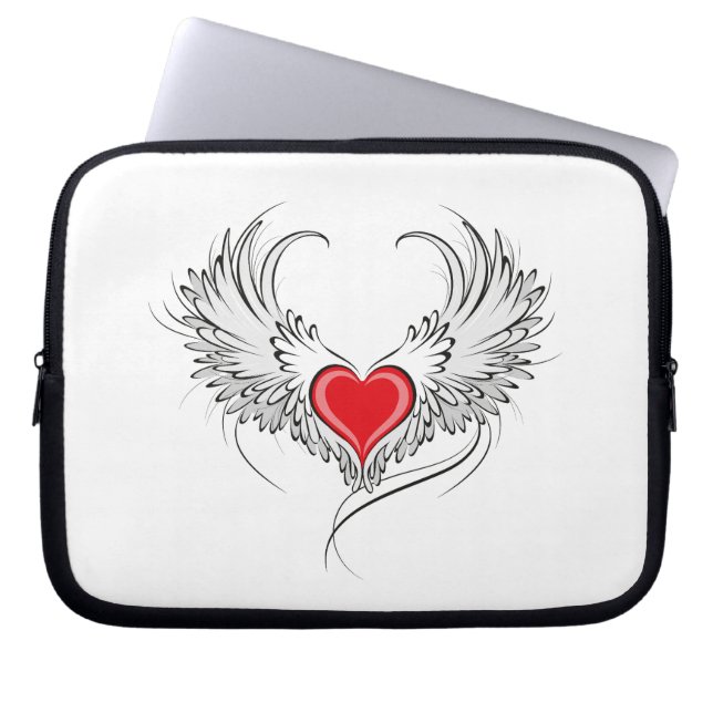 Housse Pour Ordinateur Portable Red Angel Coeur avec ailes (Devant)
