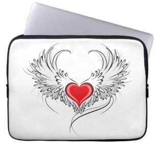 Housse Pour Ordinateur Portable Red Angel Coeur avec ailes