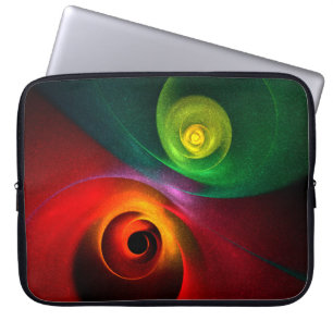 Housse Pour Ordinateur Portable Red Green Yin Yang Moderne Motif d'art Abstrait #2
