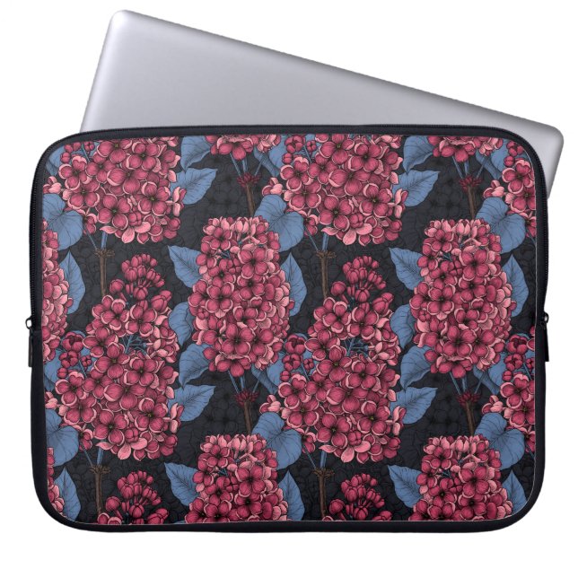 Housse Pour Ordinateur Portable Red lilac on dark blue (Devant)