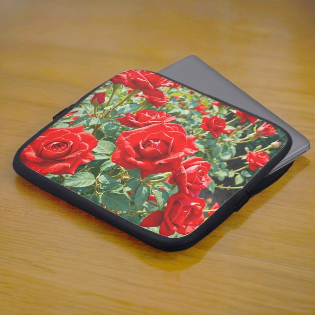 Housse Pour Ordinateur Portable Red Roses Laptop Sleeve (Laptop sleeve with red roses)