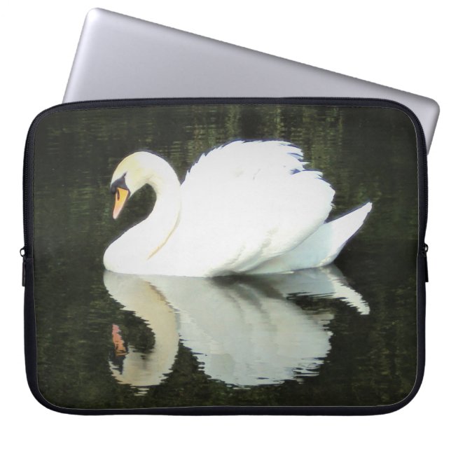 Housse Pour Ordinateur Portable Réflexion majestueuse de cygne (Devant)
