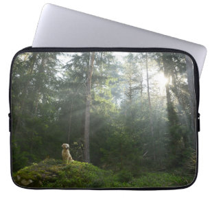 Housse Pour Ordinateur Portable Région boisée de pin du chien   de golden