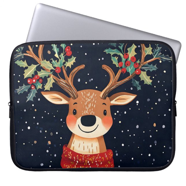 Housse Pour Ordinateur Portable Reindeer Starry Noël Twinkle soir (Devant)