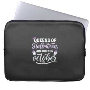 Housse Pour Ordinateur Portable Reines d'Halloween Nées en Octobre Anniversaire