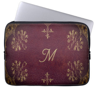 Housse Pour Ordinateur Portable reliure de livre antique - look cuir