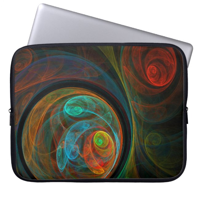 Housse Pour Ordinateur Portable Renaissance Bleu Abstrait Peignoir d'Art (Devant)