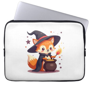 Housse Pour Ordinateur Portable Renard de sorcière mignonne - Animal d'Halloween m