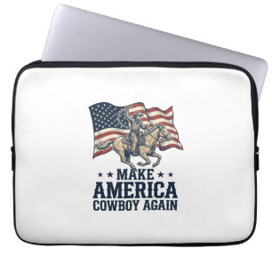 Housse Pour Ordinateur Portable Rendez à l'Amérique son Cowboy Patriote Chemise We