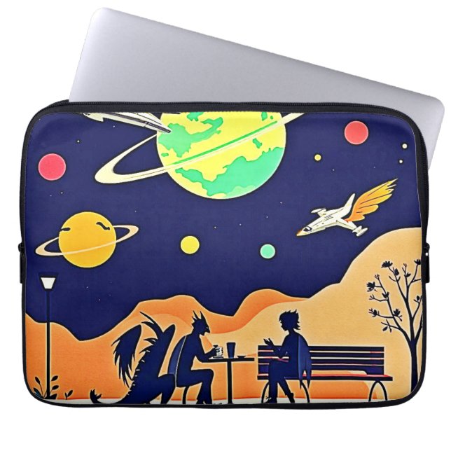 Housse Pour Ordinateur Portable Rendez-vous de nuit d'Imaginaire (Devant)