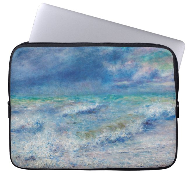 Housse Pour Ordinateur Portable Renoir Seascape. Impressionnisme nautique bleu / M (Devant)