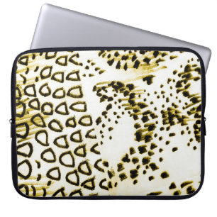 Housse Pour Ordinateur Portable Repeatable Snake Skin. Yellow Fashion Style. White