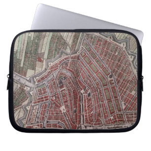 Housse Pour Ordinateur Portable Réplique carte de la ville d'Amsterdam 1652