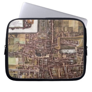 Housse Pour Ordinateur Portable Réplique carte de la ville de La Haye 1649