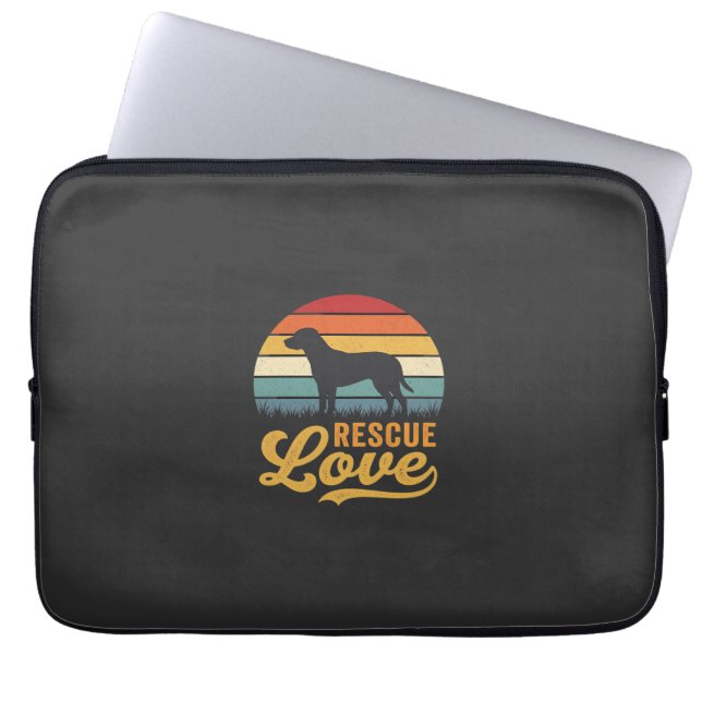 Housse Pour Ordinateur Portable Rescue Love Retro Chien Sunset_1 (Devant)