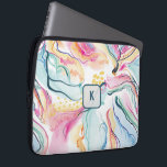 Housse Pour Ordinateur Portable Ressort texture organique avec des formes ondulées<br><div class="desc">Couleurs printanières,  texture organique avec des lignes ondulées fluides,  motif sans soudure. monogramme facultatif.</div>