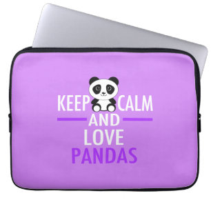 Housse Pour Ordinateur Portable Restez au calme et aimez les pandas