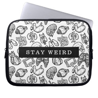 Housse Pour Ordinateur Portable Restez bizarre Noir & Blanc Biologie de l'anatomie