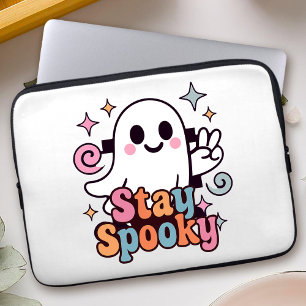 Housse Pour Ordinateur Portable Restez Éffrayant Super Fantôme Retro Pastel Hallow
