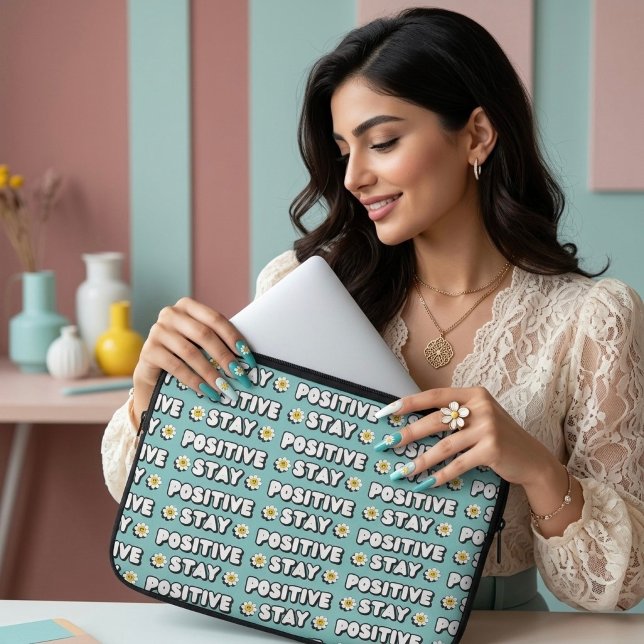 Housse Pour Ordinateur Portable Restez Positif (Créateur téléchargé)