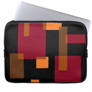 Housse Pour Ordinateur Portable Résumé géométrique Rouge Orange Brown Noir