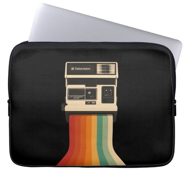 Housse Pour Ordinateur Portable Retro Camera with Rainbow Print (Devant)